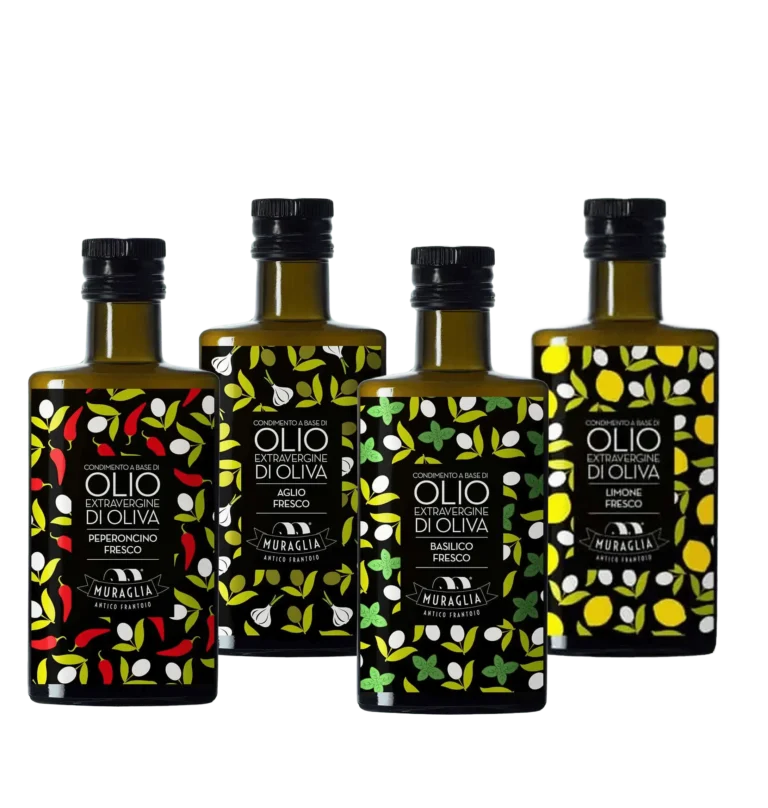Bottiglie Olio Extravergine di Oliva Aromatici Frantoio Muraglia