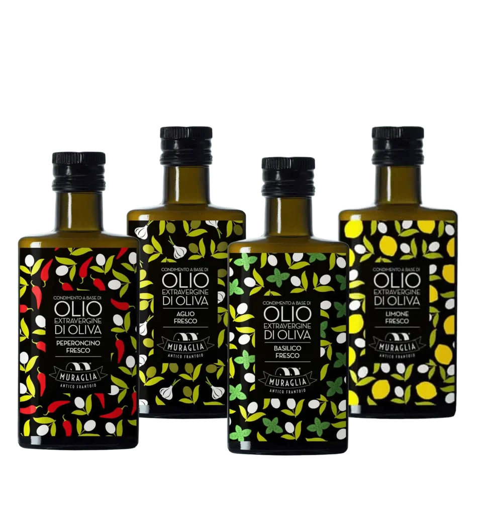 Bottiglie Olio Extravergine di Oliva Aromatici Frantoio Muraglia
